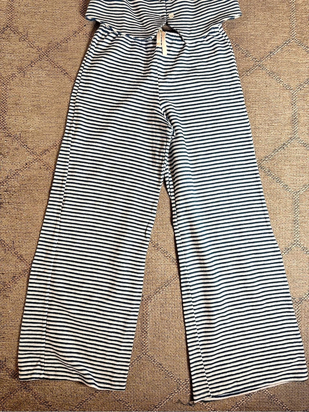 ZARA Striped Wide-Leg Two-Piece Set in Blue & White - Picture 5 of 6